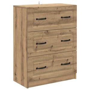 vidaXL Ladenkast Artisanaal eiken 66 x 34,5 x 87 cm Bewerkt hout