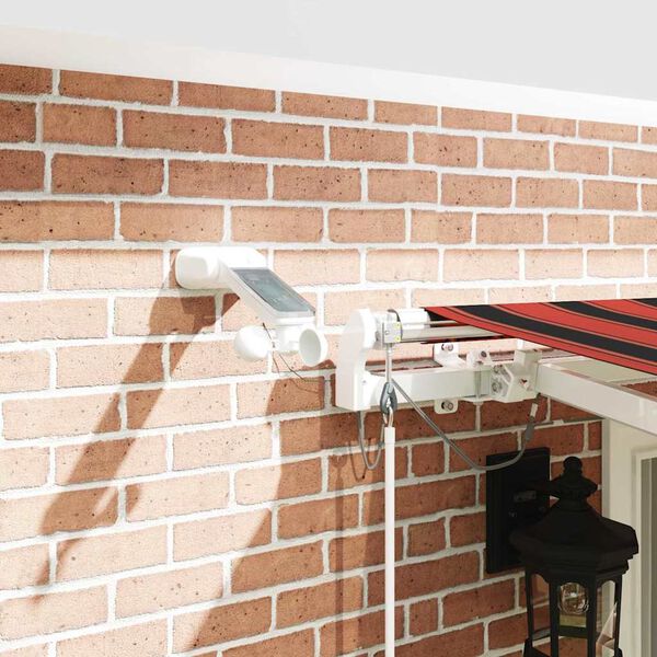 vidaXL Luifel automatisch met LED windsensor 400x300 cm oranje bruin