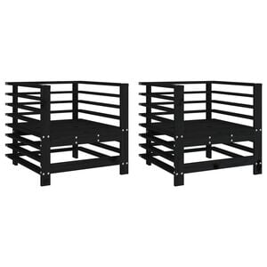 vidaXL Tuinstoelen 2 st massief grenenhout zwart