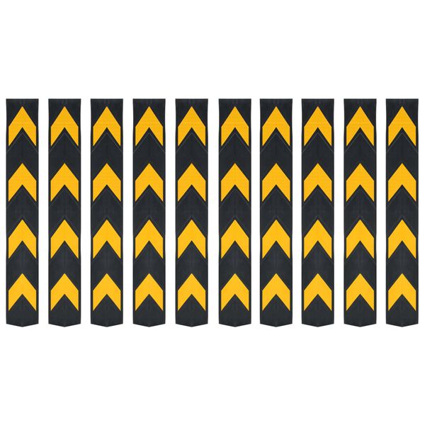 vidaXL Hoekbeschermers reflecterend 80 cm rubber 10 st