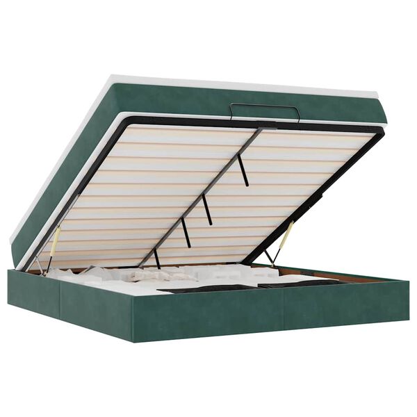vidaXL Ottoman bed met matras 180x200 cm fluweel donkergroen