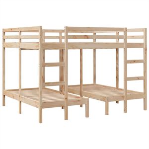 vidaXL Stapelbed 3-voudig massief grenenhout 160x200/80x160 cm