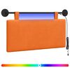 vidaXL Hangend hoofdbord Met LED-verlichting Oranje Katoen Stof
