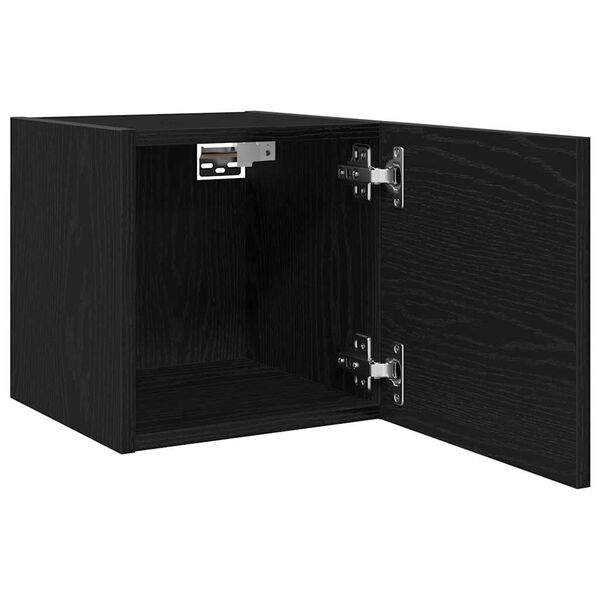 vidaXL TV-kast 2 pcs Zwart Eiken 30,5 x 30 x 30 cm Bewerkt hout