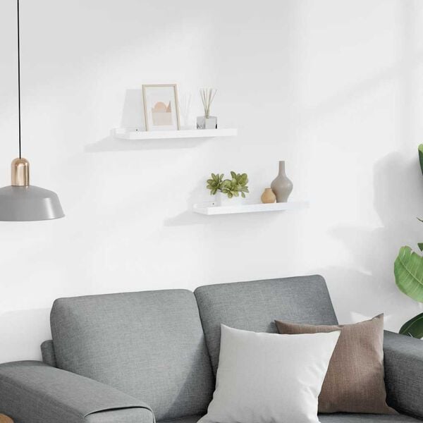 vidaXL Fotoplanken 2 st 40x9x3 cm MDF wit