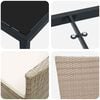 vidaXL Tuin eettafelset met kussen 9 pcs Beige poly rattan