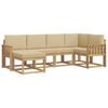 vidaXL Buiten bankenset met kussen 6 pcs Wit en Beige Polyester