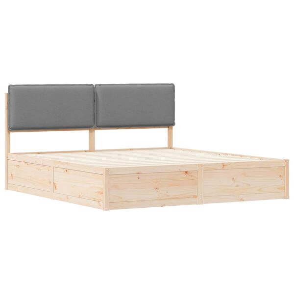 vidaXL Bedframe met Gevoerd Hoofdgedeelte Lichtgrijs 180 x 200 cm
