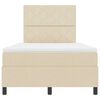vidaXL Boxspringbed met matras met hoofdeinde Cr&egrave;me 120 x 190 cm Stof