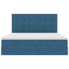 vidaXL Bed met LED-striplichten Donkerblauw 180 x 200 cm Fluweel