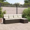 vidaXL Tuin Sofa Set met kussen met opslag 5 pcs Bruin Poly riet