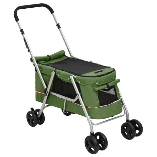 vidaXL Hondenwagen inklapbaar 100x49x96 cm linnenstof groen