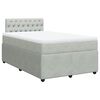vidaXL Boxspring met matras fluweel lichtgrijs 120x190 cm