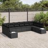 vidaXL Tuin Sofa Set met kussen 10 pcs Zwart poly rattan