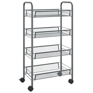 vidaXL Keukentrolley 4-laags 46x26x85 cm ijzer grijs