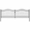 vidaXL Hekpoort met Spear Boven KAMPEN 404 x 125 cm Staal Grijs