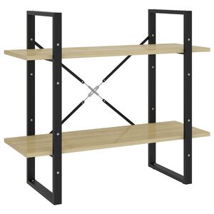 vidaXL Boekenkast met 2 schappen 80x30x70 cm bewerkt hout sonoma eiken
