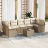 vidaXL Tuin Sofa Set met kussen 8 pcs Beige en Cr&egrave;me poly rattan