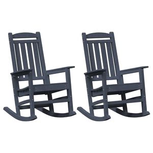 vidaXL Schommelstoel 2 st Marineblauw Polyetheen
