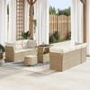 vidaXL Tuin Sofa Set met kussen 10 pcs beige en cr&egrave;mekleurig