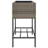 vidaXL Plantenbak met schap poly rattan grijs