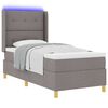 vidaXL Boxspring bed met matras Taupe 100 x 200 cm Stof