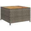 vidaXL Tuinbank met tafel en kussens L-vormig poly rattan grijs