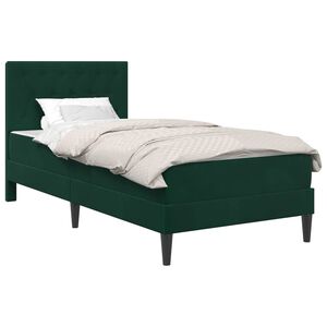 vidaXL Bedframe met matras Donkergroen 80 x 200 cm Fluweel