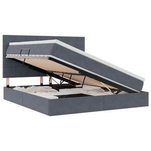 vidaXL Opbergbed met LED met matras Donkergrijs 180 x 200 cm Fluweel