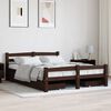 vidaXL Bedframe met 4 lades massief grenenhout donkerbruin 140x200 cm