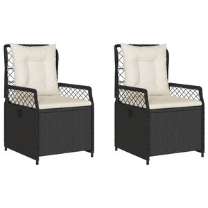 vidaXL Tuinstoelen 2 st verstelbaar poly rattan zwart