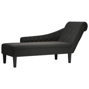 vidaXL Chaise longue met kussen en rechterarmleuning stof zwart