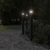 vidaXL Buitenvloerlampen 3 st met stopcontact 110 cm aluminium zwart