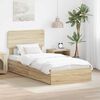vidaXL Opslag bed met hoofdeinde Sonoma Eiken 75 x 190 cm Bewerkt hout