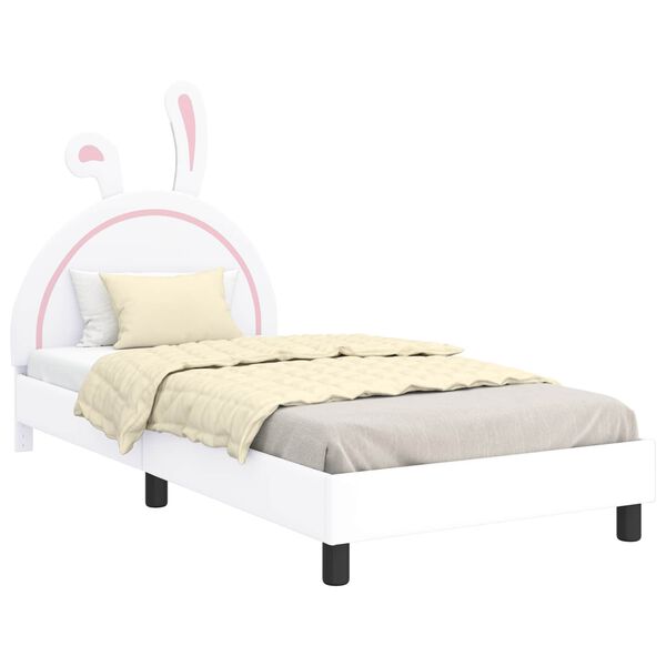 vidaXL Bedframe voor kinderen met hoofdbord Wit 80 x 200 cm PU