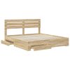 vidaXL Bedframe met lade met hoofdeinde met opslag Bewerkt hout