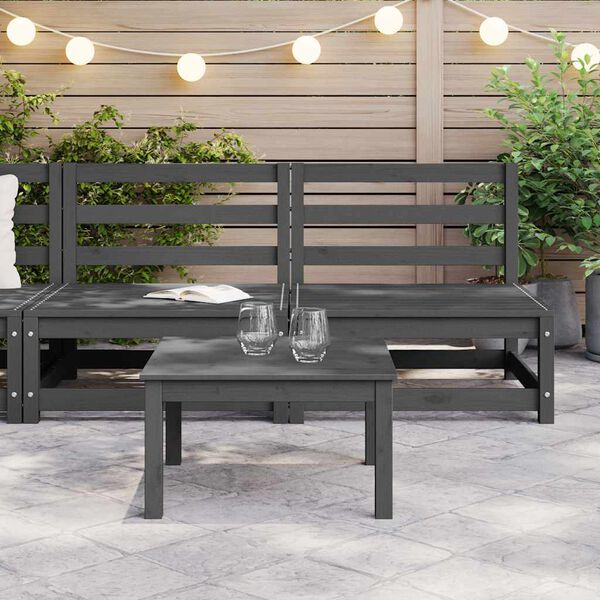 vidaXL Tuinmiddenbanken 2 st massief grenenhout grijs