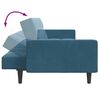 vidaXL Slaapbank 2-zits met voetenbank fluweel blauw