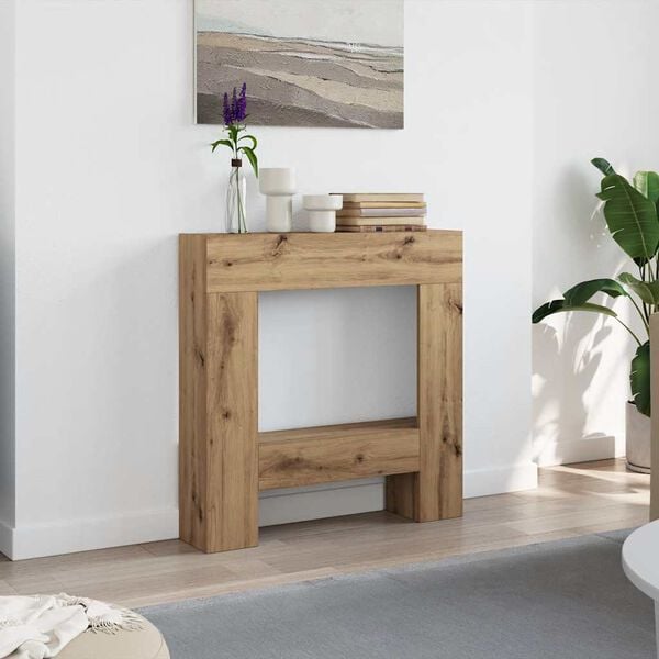 vidaXL Haardombouw 81x18x82 cm bewerkt hout artisanaal eikenkleurig