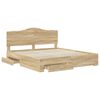vidaXL Bedframe met hoofdeinde Sonoma Eiken 180 x 200 cm Bewerkt hout
