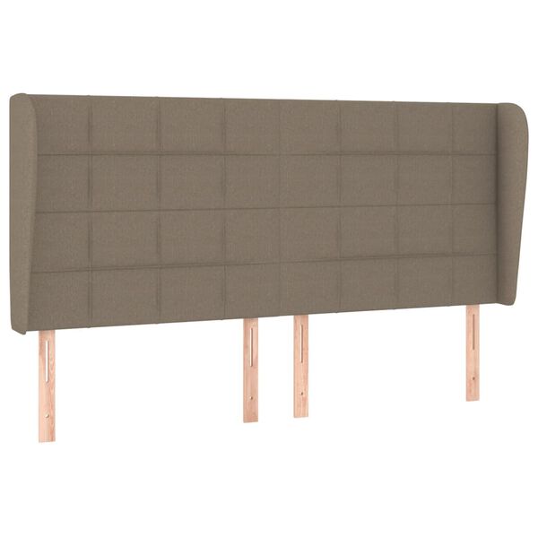 vidaXL Hoofdbord met randen 203x23x118/128 cm stof taupe