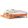 vidaXL Bed met matras massief grenenhout wasbruin 140x190 cm
