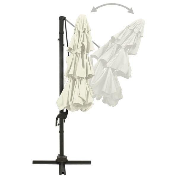 vidaXL Parasol 4-laags met aluminium paal 3x3 m zandkleurig