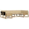 vidaXL Buiten bankenset met kussen 6 pcs Wit en Beige
