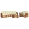 vidaXL Sofa-Sets 7 pcs Natuurlijk en Cr&egrave;me Massief Acaciahout
