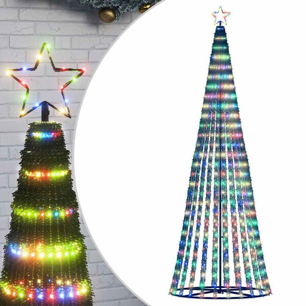 vidaXL LED-kerstboom 475 LEDs kleurrijk 247 cm