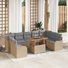 vidaXL Tuin Sofa Set met opslag 10 pcs Beige Poly riet
