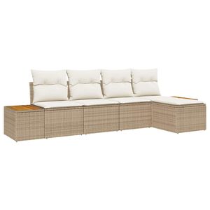 vidaXL Tuinbankenset 6 st 5-Aantal zitplaatsen Beige en Cr&egrave;me