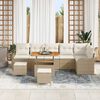 vidaXL Tuin Sofa Set met kussen met opslag 9 pcs Beige en Cr&egrave;me