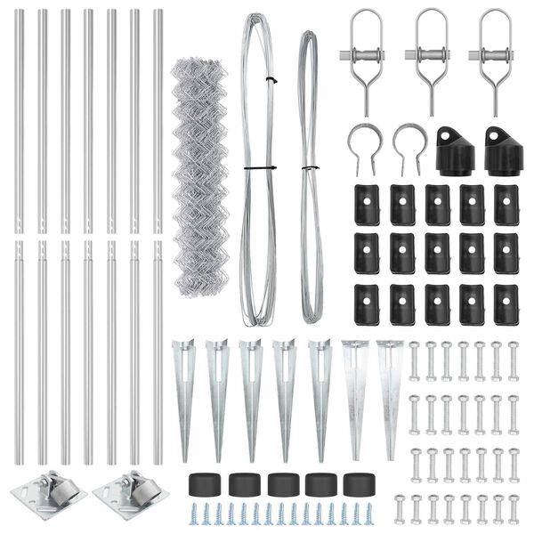 vidaXL Afrasteringspaal Zilver 10 x 1,4 m (60 x 60 mm gaas) Staal